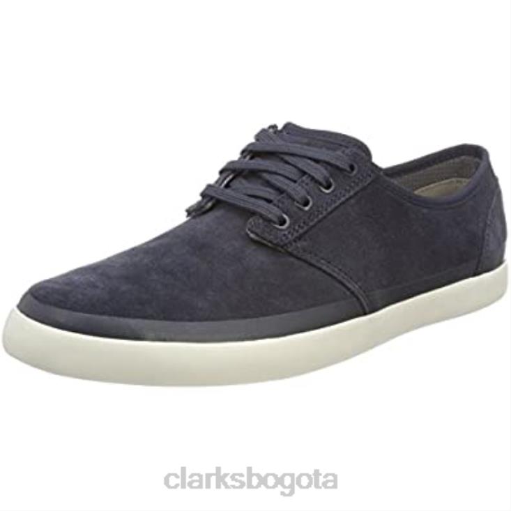 Clarks 0DX8L2550 zapatillas bajas torbay rand para hombre azul gamuza azul clarks hombres gamuza azul