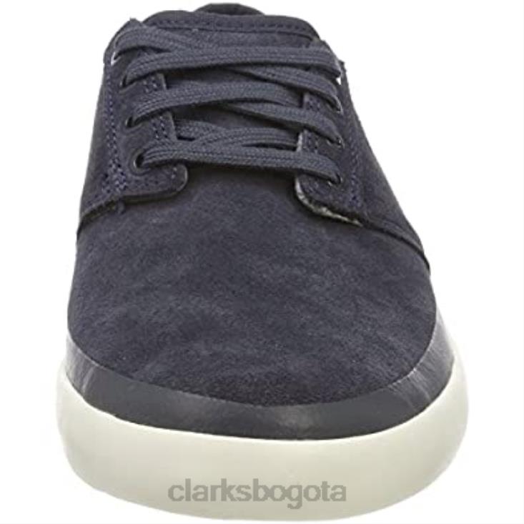 Clarks 0DX8L2550 zapatillas bajas torbay rand para hombre azul gamuza azul clarks hombres gamuza azul