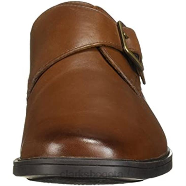 Clarks 0DX8L2555 Mocasines con tiras monje estilo tilden de Clarks de cuero color canela oscuro para hombre hombres cuero bronceado oscuro