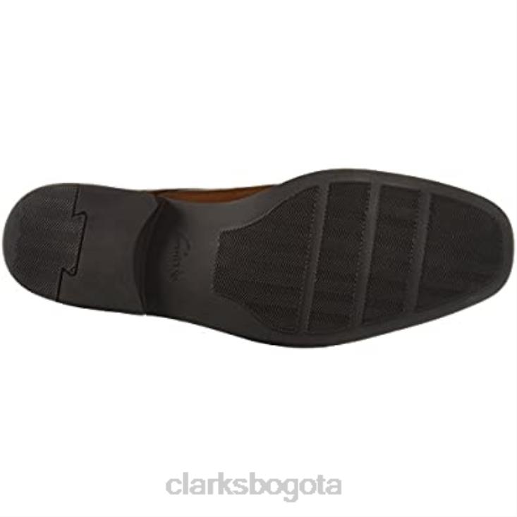 Clarks 0DX8L2555 Mocasines con tiras monje estilo tilden de Clarks de cuero color canela oscuro para hombre hombres cuero bronceado oscuro