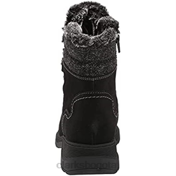 Clarks 0DX8L2556 Clarks - Botas de moda impermeables con forro cálido y cremallera Aveleigh para mujer de ante encerado negro mujer ante encerado negro