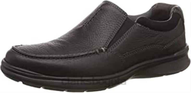 Clarks 0DX8L256 Mocasines cotrell free de hombre negro aceitoso lea clarks hombres lea aceitosa negra