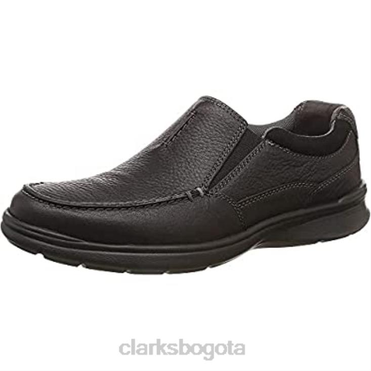 Clarks 0DX8L256 Mocasines cotrell free de hombre negro aceitoso lea clarks hombres lea aceitosa negra