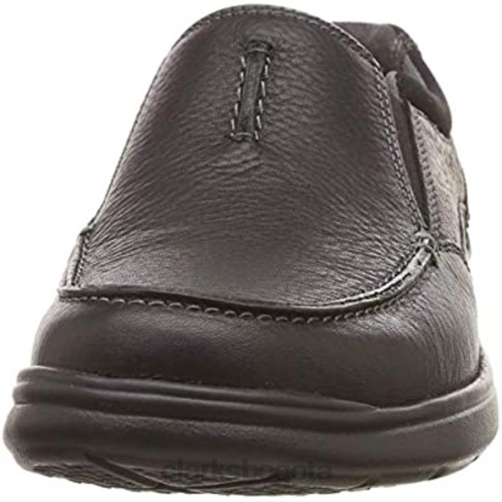 Clarks 0DX8L256 Mocasines cotrell free de hombre negro aceitoso lea clarks hombres lea aceitosa negra
