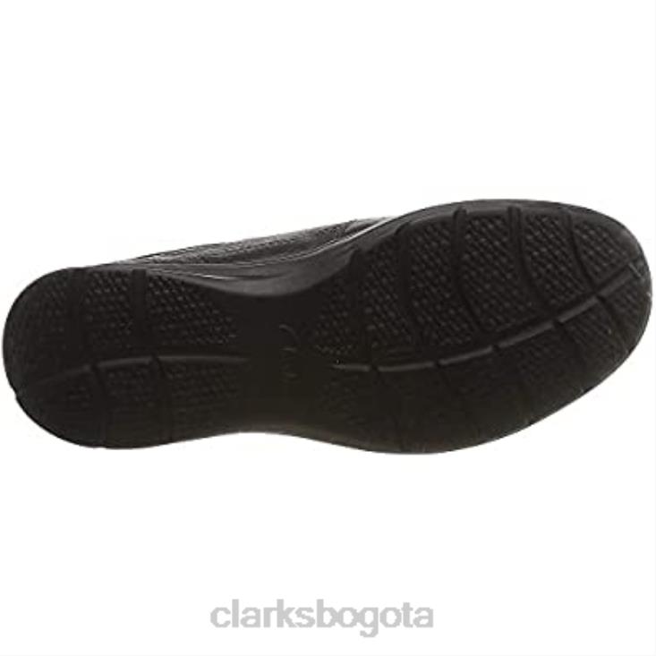 Clarks 0DX8L256 Mocasines cotrell free de hombre negro aceitoso lea clarks hombres lea aceitosa negra