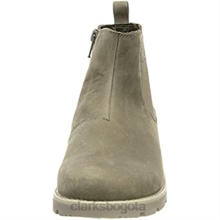 Clarks 0DX8L2564 bota chelsea heathsea gtxk lea gris oscuro para hombre clarks hombres hoja gris oscuro