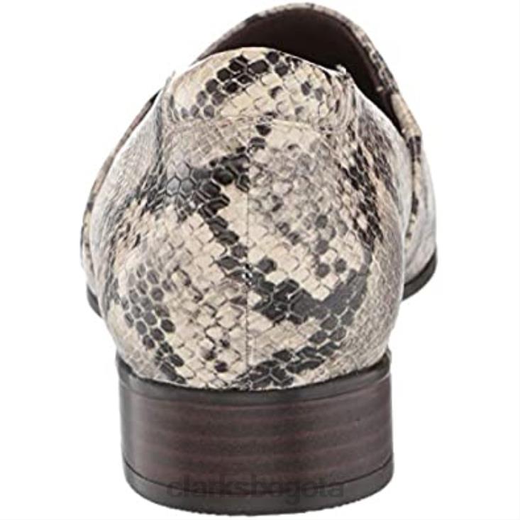 Clarks 0DX8L2566 mocasín mujer juliet palm topo sintético serpiente clarks mujer serpiente sintética color topo