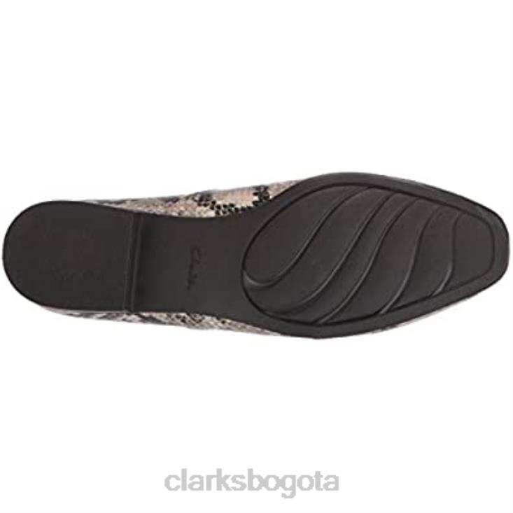 Clarks 0DX8L2566 mocasín mujer juliet palm topo sintético serpiente clarks mujer serpiente sintética color topo