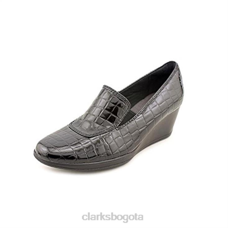 Clarks 0DX8L257 zapatos clarks de malla con tacón de cuña negro unisexo