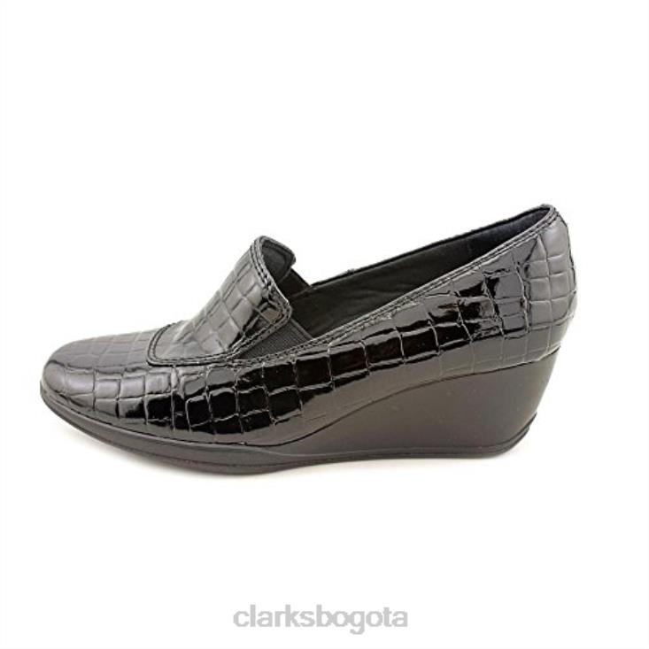 Clarks 0DX8L257 zapatos clarks de malla con tacón de cuña negro unisexo