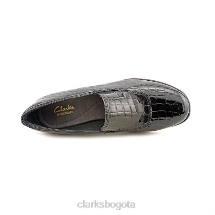 Clarks 0DX8L257 zapatos clarks de malla con tacón de cuña negro unisexo