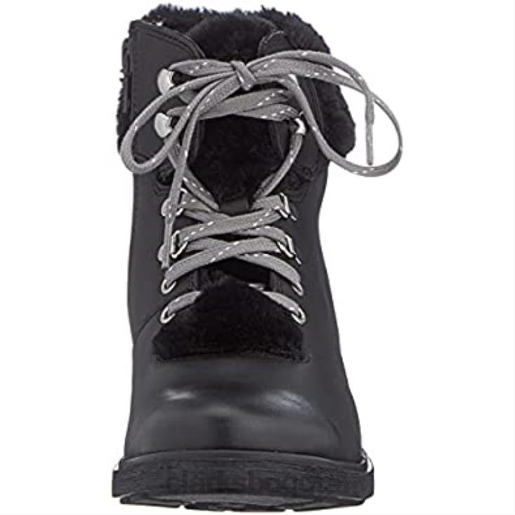 Clarks 0DX8L2571 Bota de nieve para niña Clarks Astrol Hiker K de piel negra niños cuero negro