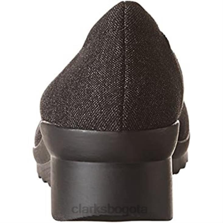 Clarks 0DX8L2572 Zapatos de salón con cuña Caddell Dash de textil negro para mujer Clarks mujer textil negro