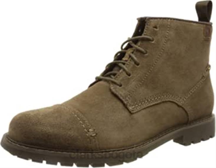 Clarks 0DX8L2578 Botín clarks bowzer cap de ante oliva para hombre hombres ante oliva