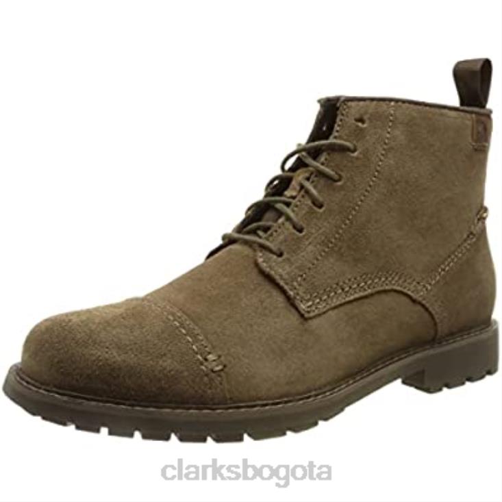 Clarks 0DX8L2578 Botín clarks bowzer cap de ante oliva para hombre hombres ante oliva