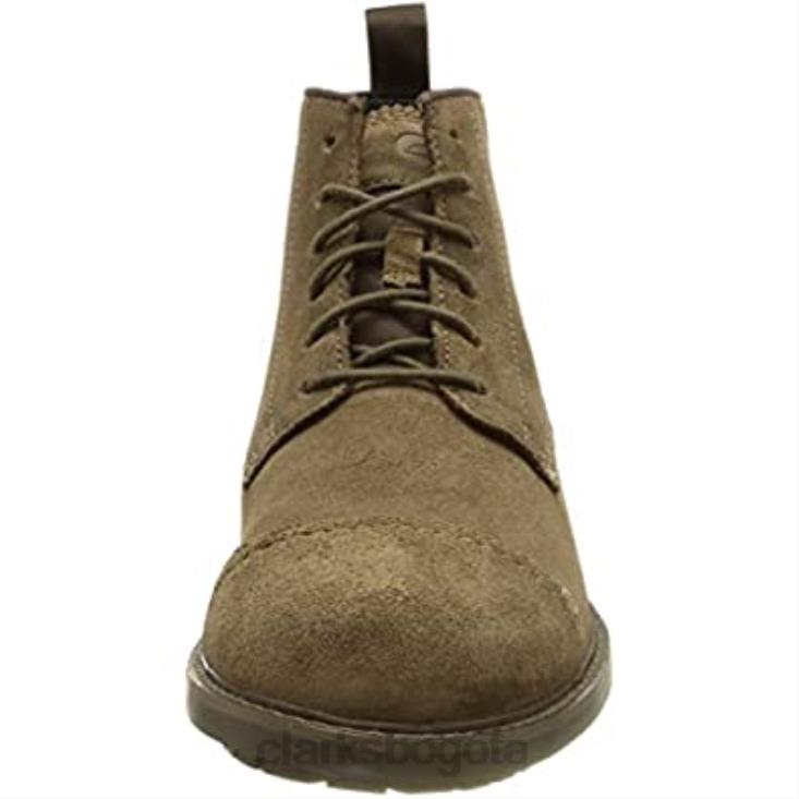 Clarks 0DX8L2578 Botín clarks bowzer cap de ante oliva para hombre hombres ante oliva