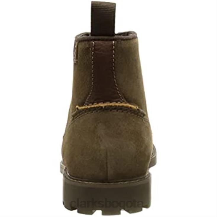 Clarks 0DX8L2578 Botín clarks bowzer cap de ante oliva para hombre hombres ante oliva