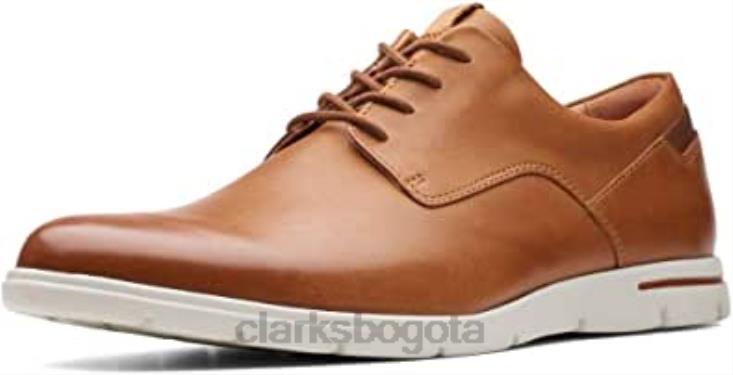 Clarks 0DX8L258 clarks vennor walk derbys de cuero marrón tostado para hombre hombres cuero marrón tostado