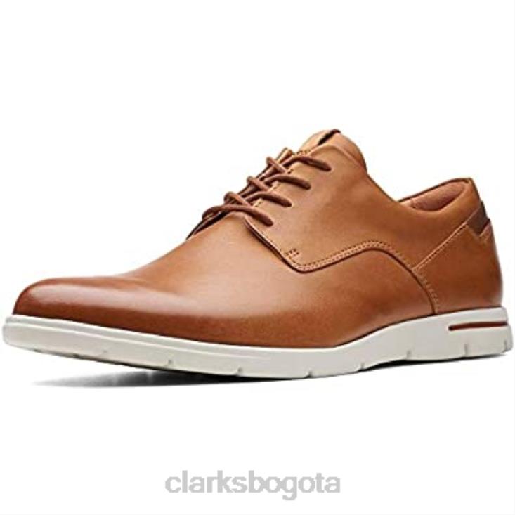 Clarks 0DX8L258 clarks vennor walk derbys de cuero marrón tostado para hombre hombres cuero marrón tostado