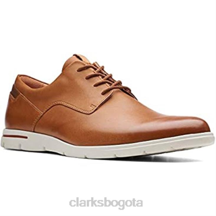 Clarks 0DX8L258 clarks vennor walk derbys de cuero marrón tostado para hombre hombres cuero marrón tostado
