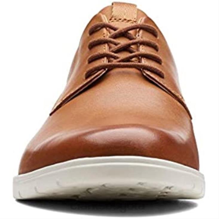 Clarks 0DX8L258 clarks vennor walk derbys de cuero marrón tostado para hombre hombres cuero marrón tostado