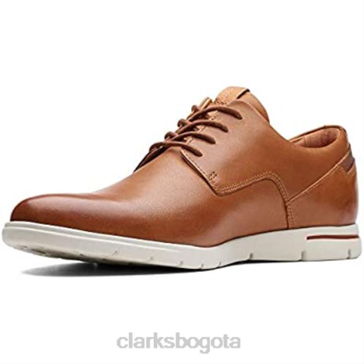 Clarks 0DX8L258 clarks vennor walk derbys de cuero marrón tostado para hombre hombres cuero marrón tostado
