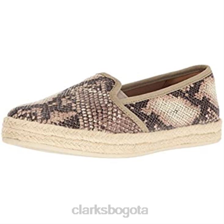 Clarks 0DX8L2583 mocasín sin cordones azella theoni mujer clarks beige sintético estampado serpiente mujer estampado de serpiente sintética beige
