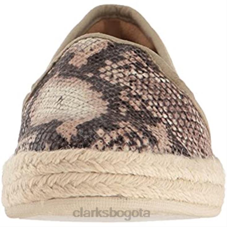 Clarks 0DX8L2583 mocasín sin cordones azella theoni mujer clarks beige sintético estampado serpiente mujer estampado de serpiente sintética beige