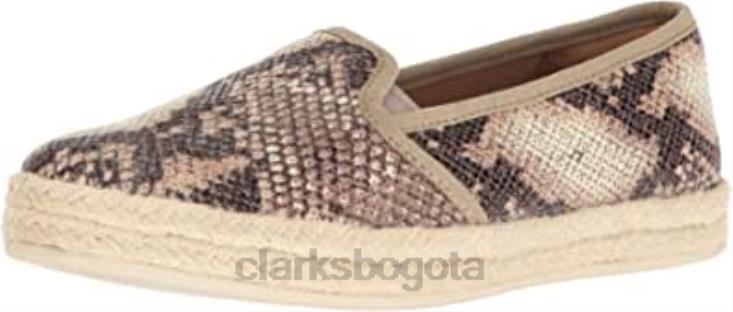 estampado de serpiente sintética beige