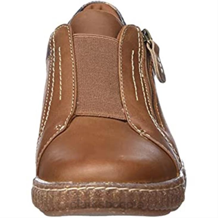 Clarks 0DX8L2585 Zapatilla clarks caroline cove lea color tostado oscuro para mujer mujer