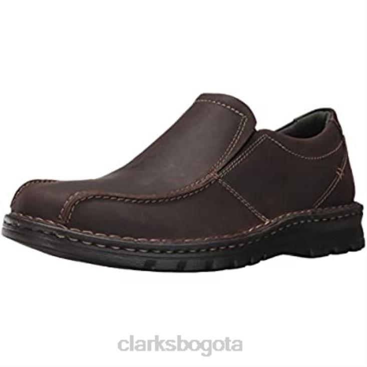 Clarks 0DX8L2587 Mocasines clarks vanek step de cuero marrón oscuro para hombre hombres cuero marrón oscuro