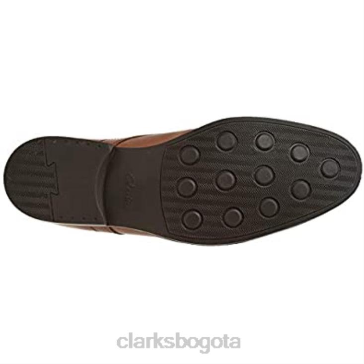 Clarks 0DX8L2593 Clarks Dark Tan Lea Whiddon Pace Oxford plano para hombre hombres lea bronceado oscuro