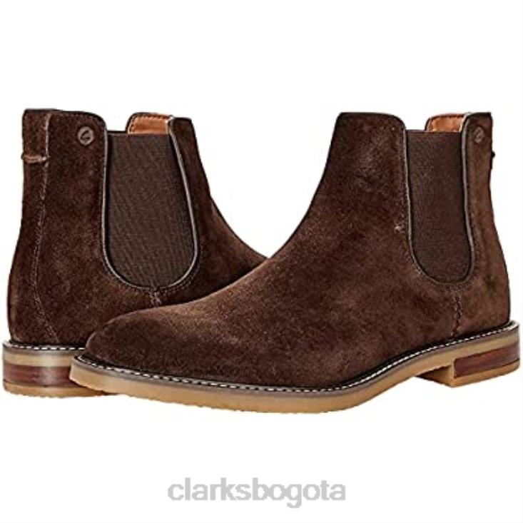 Clarks 0DX8L2598 bota chelsea jaxen para hombre ante marrón clarks hombres gamuza marrón