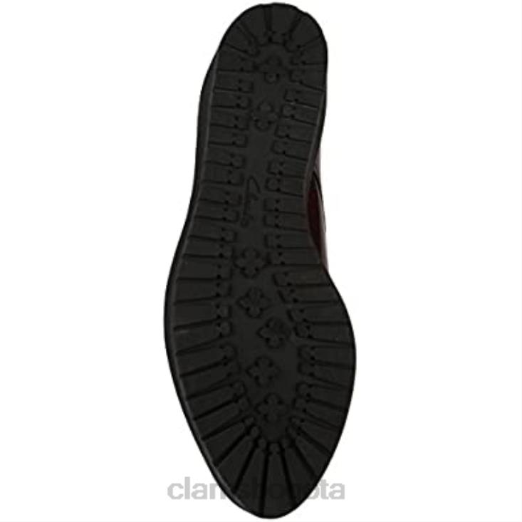 Clarks 0DX8L2609 Zapatos brogue de mujer clarks rojo burdeos juego ovalado de cuero mujer cuero rojo burdeos