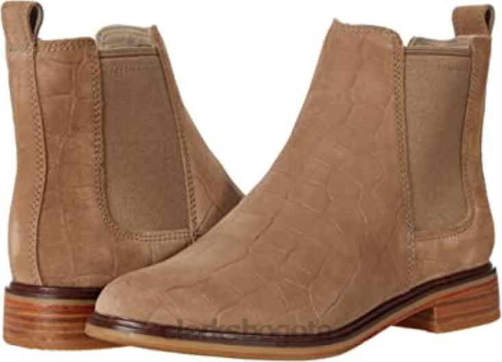 Clarks 0DX8L2610 Botas Chelsea Clarkdale Arlo de mujer color tostado cocodrilo mujer cocodrilo bronceado