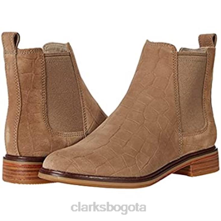 Clarks 0DX8L2610 Botas Chelsea Clarkdale Arlo de mujer color tostado cocodrilo mujer cocodrilo bronceado