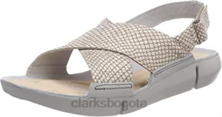 Clarks 0DX8L2618 Sandalias Clarks Tri Chloe para mujer con tira trasera en plateado metalizado mujer plata metalizada