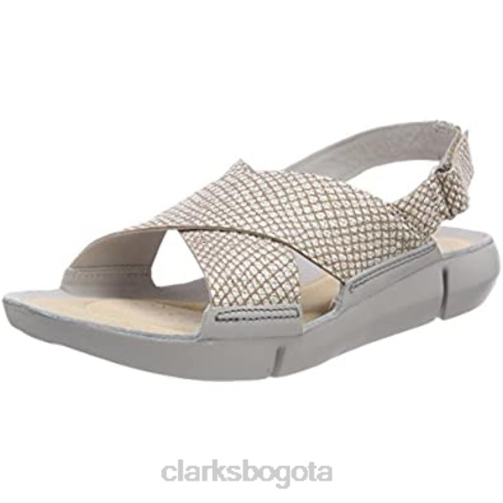 Clarks 0DX8L2618 Sandalias Clarks Tri Chloe para mujer con tira trasera en plateado metalizado mujer plata metalizada