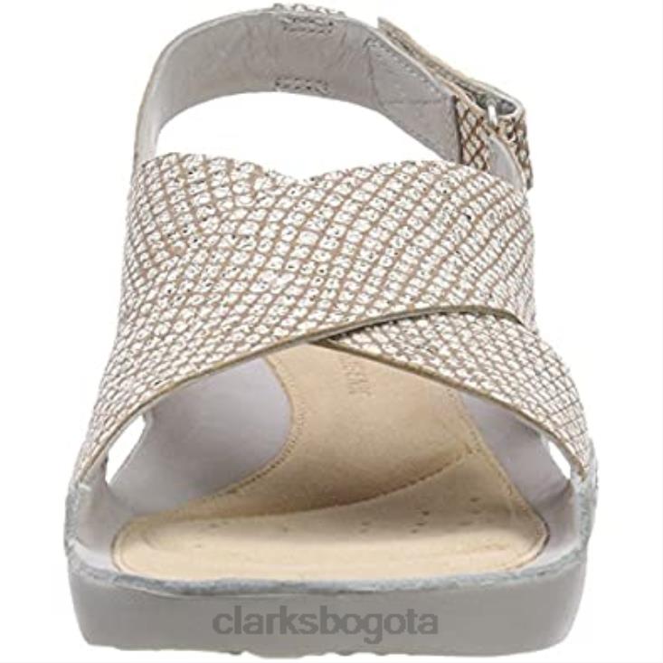 Clarks 0DX8L2618 Sandalias Clarks Tri Chloe para mujer con tira trasera en plateado metalizado mujer plata metalizada