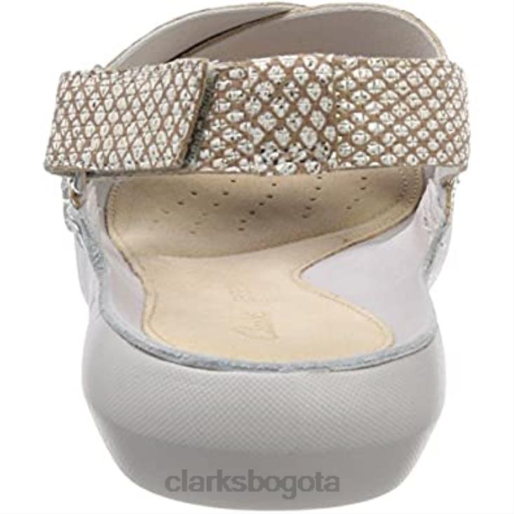 Clarks 0DX8L2618 Sandalias Clarks Tri Chloe para mujer con tira trasera en plateado metalizado mujer plata metalizada