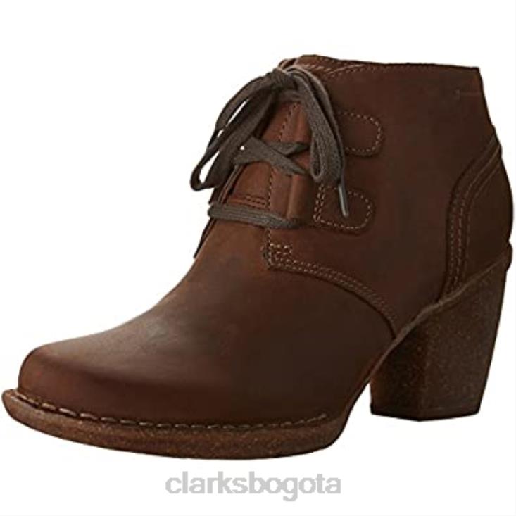 Clarks 0DX8L2624 Bota clarks carleta lyon de nobuk engrasado marrón para mujer mujer nubuck engrasado marrón