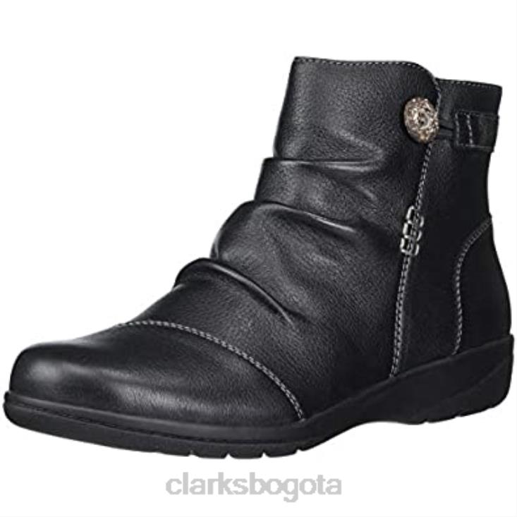 Clarks 0DX8L2625 Botín clarks cheyn zoe de piel negro para mujer mujer cuero negro