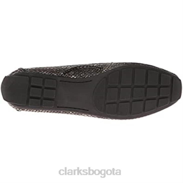Clarks 0DX8L2629 Dunbar Racer Clarks cuero metalizado peltre para mujer mujer cuero metalizado peltre