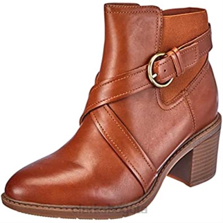 Clarks 0DX8L2634 Botín clarks mujer scene strap piel caramelo mujer cuero caramelo