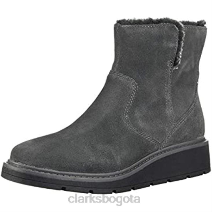 Clarks 0DX8L2638 Botín mujer ivery jet gris oscuro ante forrado cálido clarks mujer gamuza con forro cálido gris oscuro