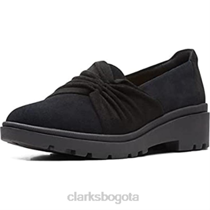 Clarks 0DX8L2645 mocasín estilo calla mujer plano clarks ante negro mujer ante negro