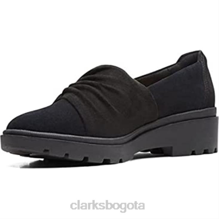 Clarks 0DX8L2645 mocasín estilo calla mujer plano clarks ante negro mujer ante negro