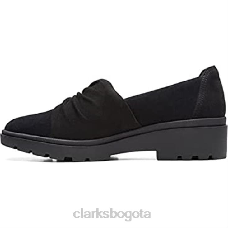 Clarks 0DX8L2645 mocasín estilo calla mujer plano clarks ante negro mujer ante negro