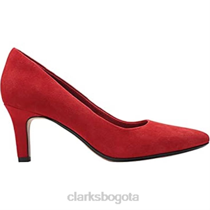 Clarks 0DX8L2648 Zapatos de salón clarks illeana tulip de ante rojo para mujer mujer