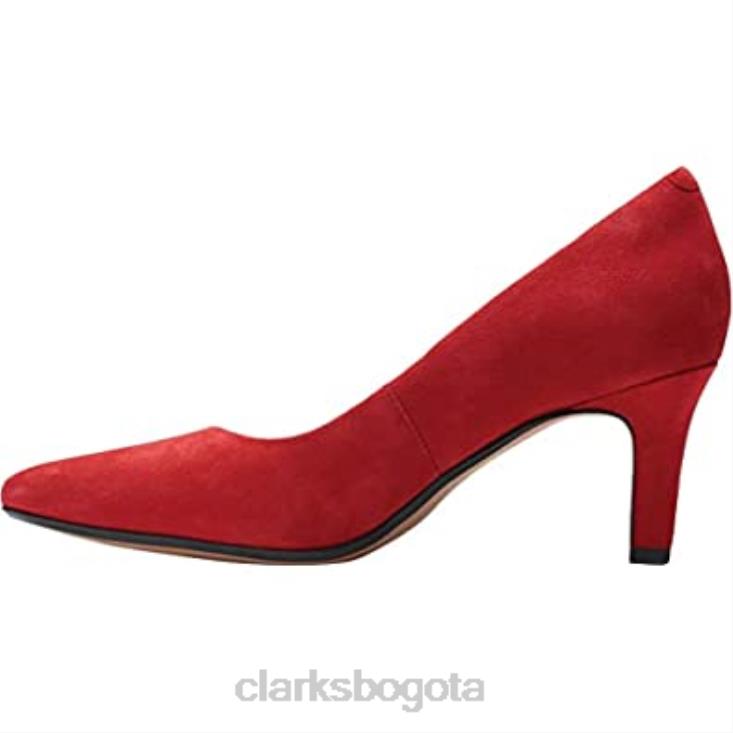 Clarks 0DX8L2648 Zapatos de salón clarks illeana tulip de ante rojo para mujer mujer